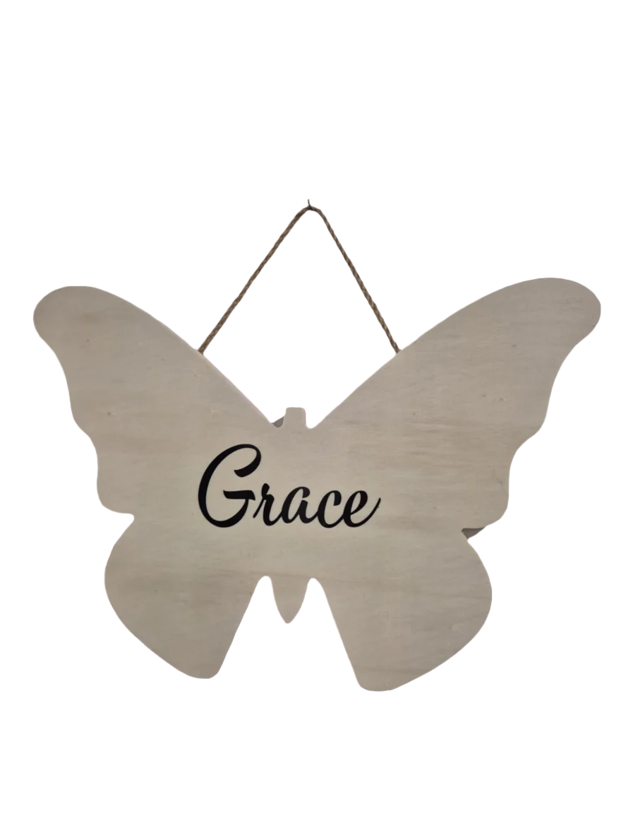 Butterfly shape hanging sign
