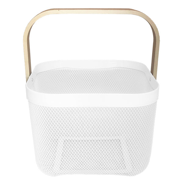 White wire mesh basket