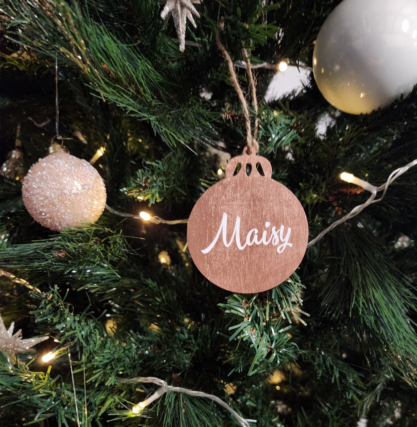 Customized Christmas Bauble Decorations - Painted/ Wooden