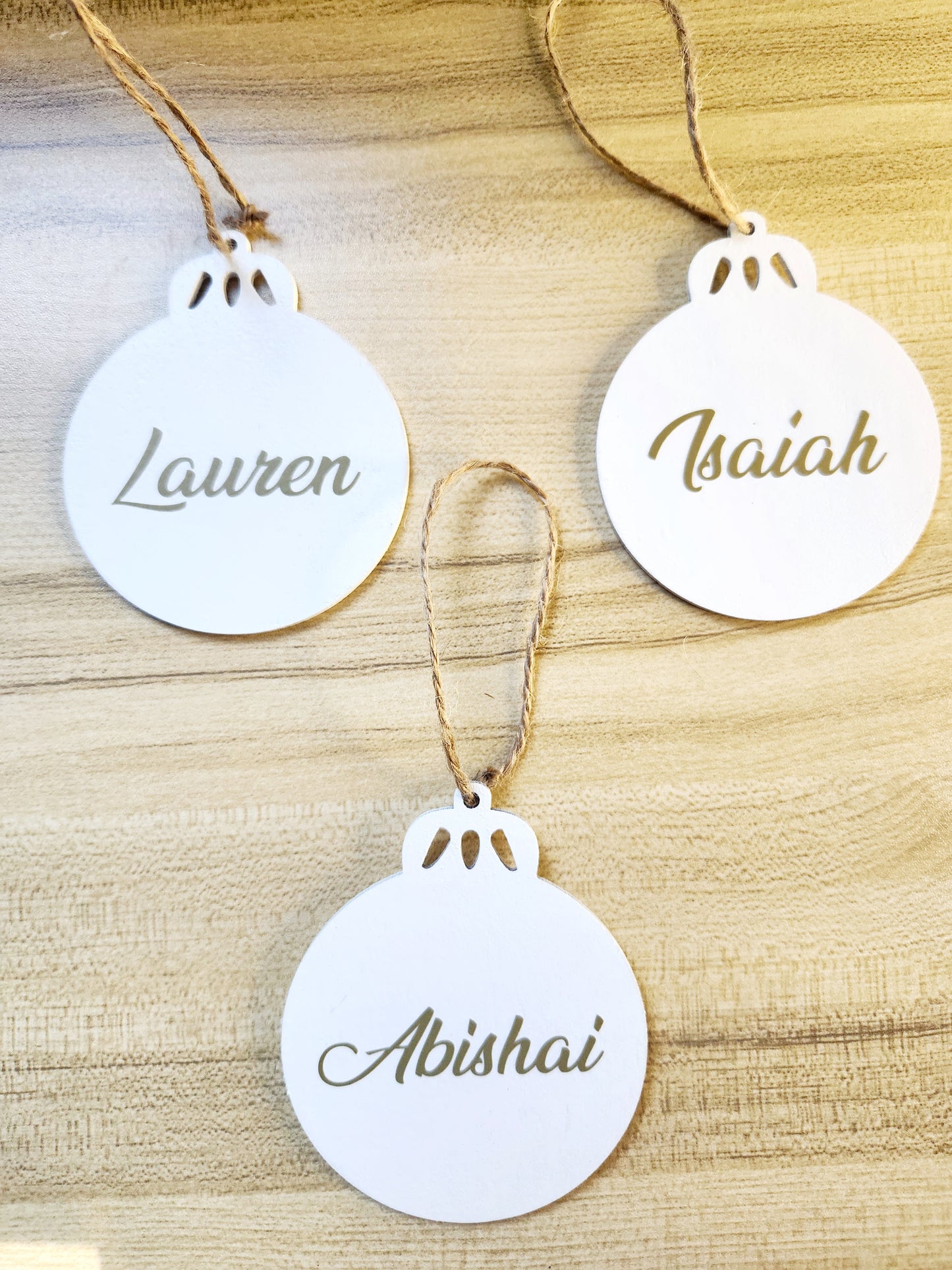Customized Christmas Bauble Decorations - Painted/ Wooden