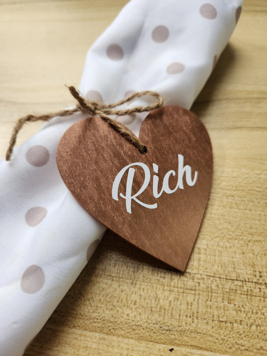 Personalized  Heart Name Tag